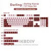 GMK Darling clone keycap oem perfil pbt keycaps rosa vermelho 127 tampas -chave definidas para o teclado mecânico teclado mx switch personalizado