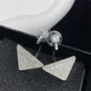 Arc Triangle Dangle Boucles d'oreilles Grand Bijou Charme avec Diamants Complets Femmes Lettres Goutte d'Oreille avec Boîte