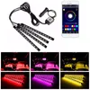 Автомобильная интерьер атмосфера светодиодные полоски RGB Lights The Change Foot Foot Rgbw светодиоды Strip Decorative Light Music звук