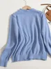 Camisolas femininas heliar outono esvaziou a suéter de malha de malha de malha em V Women Winter Manga Longa Solid Warm All-Match Pullover