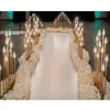Dekoration Hochzeits-Gehweg-Dekoration mit Kerzenständern, romantische Hochzeit, goldener Gehweg bei Kerzenschein, neuer Stil, hohe Köpfe, LED-Kerzenlicht imake660