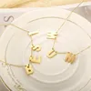 Anhänger Halsketten Gold Überzogene Buchstaben Initiale Halskette Edelstahl Für Frauen Choker Mode MUM Alphabet Mädchen Link Kette Schmuck