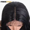 Dantelli peruklar Özgürlük sentetik dantel ön peruk siyah kadınlar için süper uzun gövde dalgalı dantel peruk