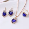 Wedding Jewelry Sets Fashion Ladies Jewelry Set Romantic Heart Bridal Wedding Necklace Ring Set Anniversary Birthday Valentines Day Gift 230313