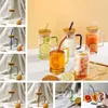 Home Environmentally Tumblers friendly universal glass juice cup with handle Modern simple beverage cups with cover /Straws LT296