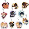 Keychains Free Shipping Chainsaw Man Anime Keychain Pota Power Angel Key Chain Bag Pendant Double Sided Acrylic Keyring Fans Collection L230314