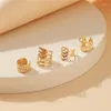 Pendientes traseros LETAPI 4 unids/set Color dorado puños de oreja Clip de estrella para mujeres escaladores sin Piercing falso cartílago pendiente accesorios regalo