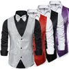 Hommes gilets mode hommes paillettes gilet formel costume d'affaires gilet mariage discothèque Homme scène pour chanteurs interprètes hauts 230313