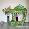 Stage Props Chinese Ethnic Clothing 14m size 4 For 8 adult Chinese DRAGON DANCE ORIGINAL Dragon Gold-plated Festival Celebration Costume