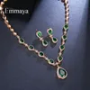 Bruiloft sieraden sets Emmaya aankomst groen waterdrop uiterlijk zirconia charmante kostuumaccessoires oorbellen en ketting 230313
