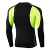 Men's T Shirts PRO Fitness Sports Running Training T-shirt Elastic Quick-drying Round Neck Long Sleeve