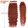 Syntetiska peruker Fashion Idol Body Wave Hair Bunds med stängning Syntetisk inslag 36 tum 7 st/pack 320g ombre blond vävning 230227