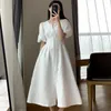 Party Dresses 4xl Elegant Dress for Women Black Long Puff Sleeve Zipper A Line Party Club White Midi Dress Plus Size Summer Vestidos 230314