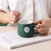 Tazze 350ml Tazza da caffè in ceramica per cartoni animati con cucchiaio Tazza per coppia carina Bevande per ufficio Tè Tazze per acqua Bicchieri in porcellana Regalo per matrimonio