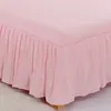 Bed Skirt 100% Cotton Bed Skirt Elastic Band Mattress Covers Solid Green Bed Sheets Mattress Cover King Queen Full Twin Size Bed Cover 230314