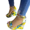 Gai Sexiga flickor Summer Design Party Shoes High Heels Buckle Ankle Strap Women Flowers Open Toe Sandaler 230314