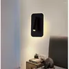 Applique murale lampes pour chambre applique noire aluminium acrylique interrupteur réglable lumières LED chambre SY