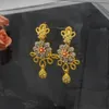 Zestawy biżuterii ślubnej Nigeria Dubai Gold Color Fine Flowlers Zestawy biżuterii