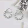 Kvinnor Designer Stud 925 Silver Famous Cubic Zirconia Dangle Örhänge för damer Kristall Strass Pärlörhänge Studs Örhängen Modesmycken