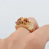 Cluster Rings Luxury Double Deck Finger Square Hollow Axideration Golden Jewelry Inlay Zircon Pearl Fashion Ring for Women Wedding Cluster