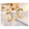 Boucles d'oreilles créoles Style coréen Triple pour femmes couleur or Zircon Piercing oreille boucle d'oreille accessoires Chic mode bijoux KBE410