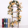 Decorative Flowers 1.8M 69 Roses Artificial Hanging Vine String Wedding Arch Christmas Garland Dome Home Decoration