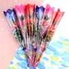 Fournitures de fête de la Saint-Valentin LED Tissu coloré Rose Fleur Lumineuse Clignotant Baguette Bâton Décoration Bouquet Décor de Noël dh5555