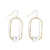 Boucles d'oreilles créoles Double mode Simple nacre naturelle creux géométrique Ins goujons croix frontière Niche Design bijoux oreille