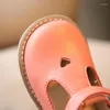 Chaussures plates bébé cuir évider 2023 printemps enfants filles véritable fond mou