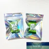 7x10cm Small Gift Hologram Packaging Plastic Bags with Hanger Hole Flat Bottom Zip Lock Sealing Packing Bags