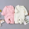 Rompers Baby Rompers Long Sleeve Winter Warm Knitted Infant Kids Boys Girls Jumpsuits Toddler Sweaters Outfits Autumn Children's Clothes 230313