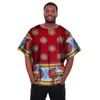 T-shirt da uomo Camicia casual da uomo africana T-shirt Dashiki con stampa a cera Taglie forti Top Abbigliamento tradizionale WYN04