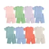 Set di vestiti per bambini Set di magliette per neonato/ragazza in fibra di bambù Pantaloncini Abbigliamento estivo Tuta da bambino in cotone Set di vestiti per bambini