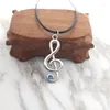 Hanger kettingen minimalistische muzieknoot ketting sieraden trendy metaalblauw kristal muzikale hangers collier femme