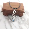 Collane con ciondolo Minimalista Nota musicale Collana Gioielli Trendy Metallo Cristallo blu Pendenti musicali Collier Femme