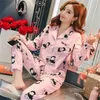 Vêtements de nuit pour femmes Ensemble de pyjamas imprimés Col rabattu Vêtements de nuit décontractés TopPants à manches longues 2 pièces Costume Maison Vêtements Loungewear 230314