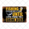 Sea Fishing Store Metallblechschilder Platten Retro Metall Fischer Poster Bier Bar Dekorative Wandtafel Eisenmalerei Kunst Wohnkultur 30X20cm W03