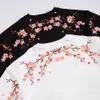 Womens Hoodies Sweatshirts Blossom Embroidered Harajuku Streetwear Men Pullover Black White Loose Casual For Women CS720 230314