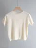 T-shirt donna cashmere primavera estate maglia crop T-shirt manica corta donna estate basic o-collo T-shirt t-shirt colore chic t-shirt donna top 230314