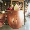 Moscow Mule verkupferter Becher, Becher aus gehämmertem Edelstahl, Trommel-Cocktail-Getränkebecher aus Kupfer