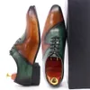 Marque de luxe chaussures habillées en cuir pour hommes italiens hommes nouvelle mode à lacets marron vert bureau de mariage chaussures Oxford formelles pour hommes