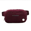 Fleece yoga bag lu everywhere fleece belt bag outdoor sports bags Women Men Winter plush Waist ladies sport Gym Elastic Adjustable Strap Zipper Fanny pack