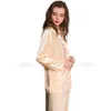 Pijamas de cetim de seda feminina feminino Conjunto de pijamas PJS Conjunto de roupas de dormir para roupas de noite Loungewear XS ~ 3xl plus size__gifts 230314