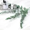 Decorative Flowers Artificial Plastic Plants Green Eucalyptus Leaves For Garden Vase Home Christmas Wedding Decoration Faux Fake