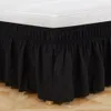 Bed Skirt Three Sides Twin Queen Elastic Ruffles el Home Decoration Wrap Around Easy Fit Cover Dustproof Bedroom Wedding Bed Skirt 230314