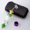 NC021 Hookah Kit Glass Hand Pipe with 14mm GR2 Titanium Nail Quartz Tips Concentrate Oil Rigs Dab straw for Herb Wax Glass Bong