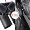 Womens Leather 2023 Winter Womens 90% White Duck Down Jacka Long Female Hooded Fur Woman Clothes Monteau Femme Wpy468