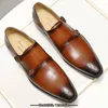 Luxe hommes chaussures décontractées élégant bureau affaires robe de mariée chaussure formelle confortable Double moine sangle sans lacet mocassins pour hommes