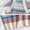 Herrenwesten Herrenpullover Weste im chinesischen Stil Vintage V-Ausschnitt Kontrastfarbe Paar übergroße Strickpullover Lose gemütliche Oberbekleidung 230313