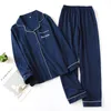 Kvinnors sömnkläder Kvinnor Bomullspyjamas som är set för höst- och vinterlång ärm långa byxor Multifärger Pyjamas för kvinnor som förtjockar hemkläder kostym 230314